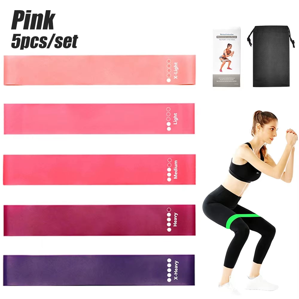 5Pcs Resistance Band Set for Men and Women 5 Elastic Bands with Different Resistance Levels for Long Workouts in the Home & Gym